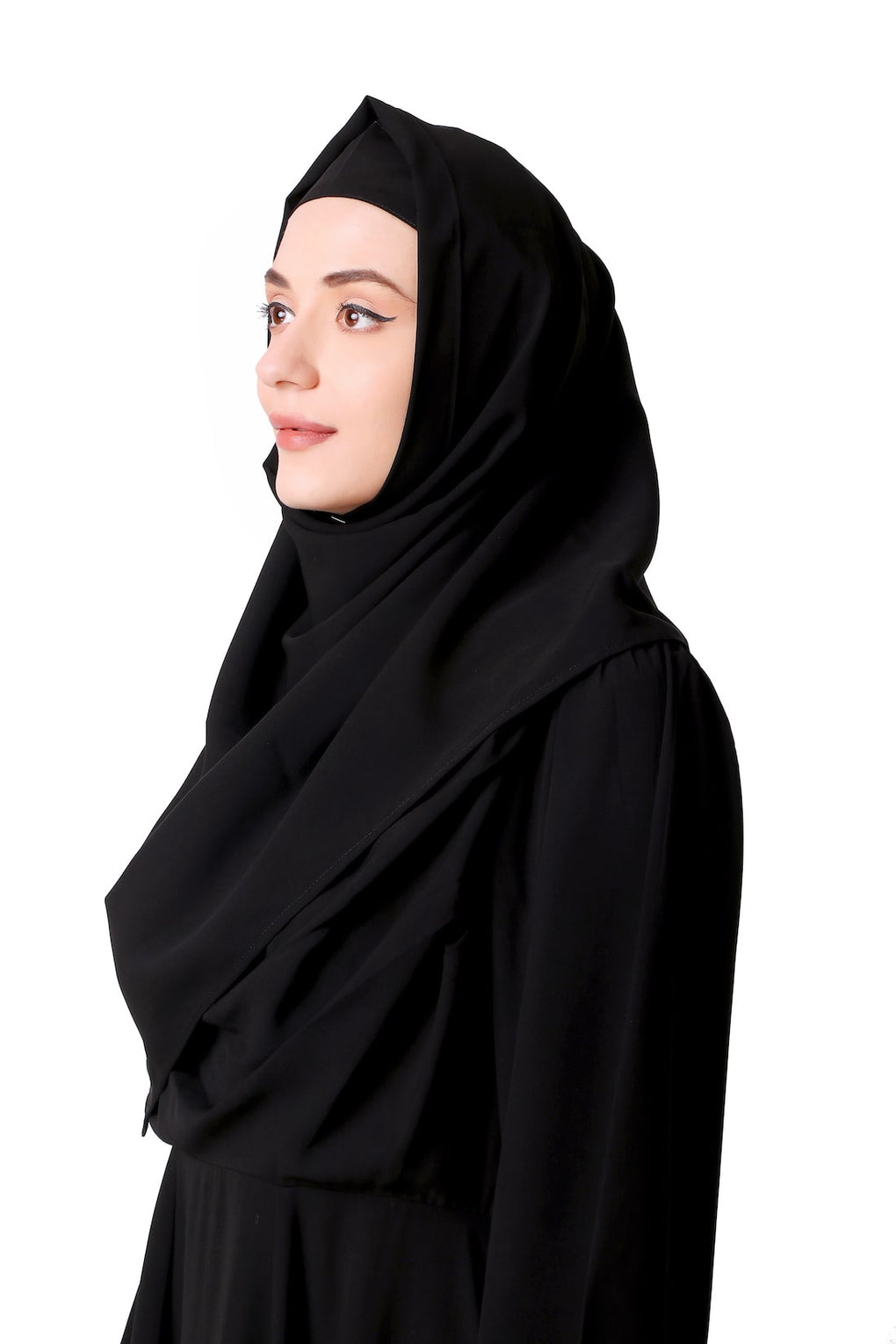 Cowl Neck Black Nida Abaya