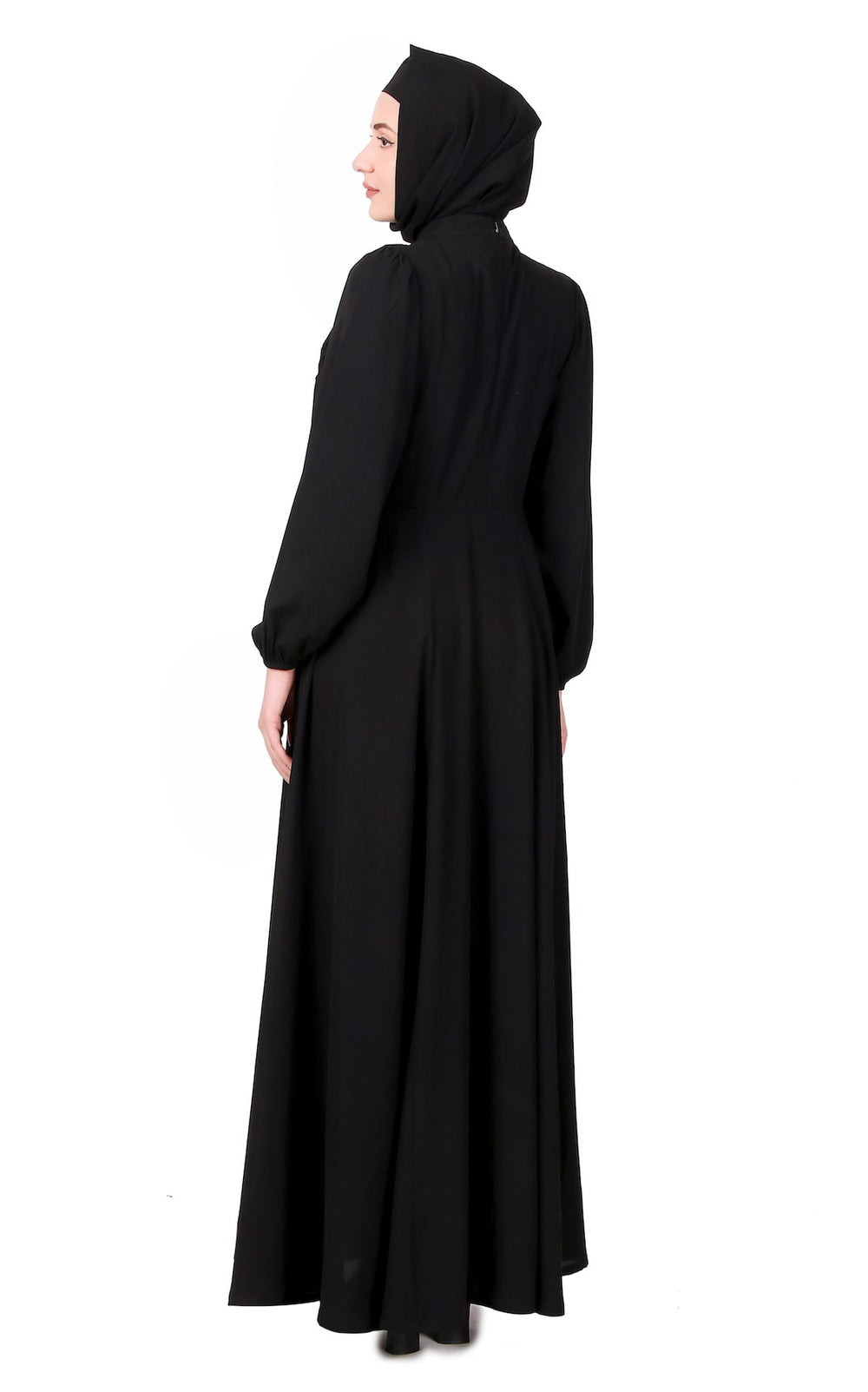 Cowl Neck Black Nida Abaya