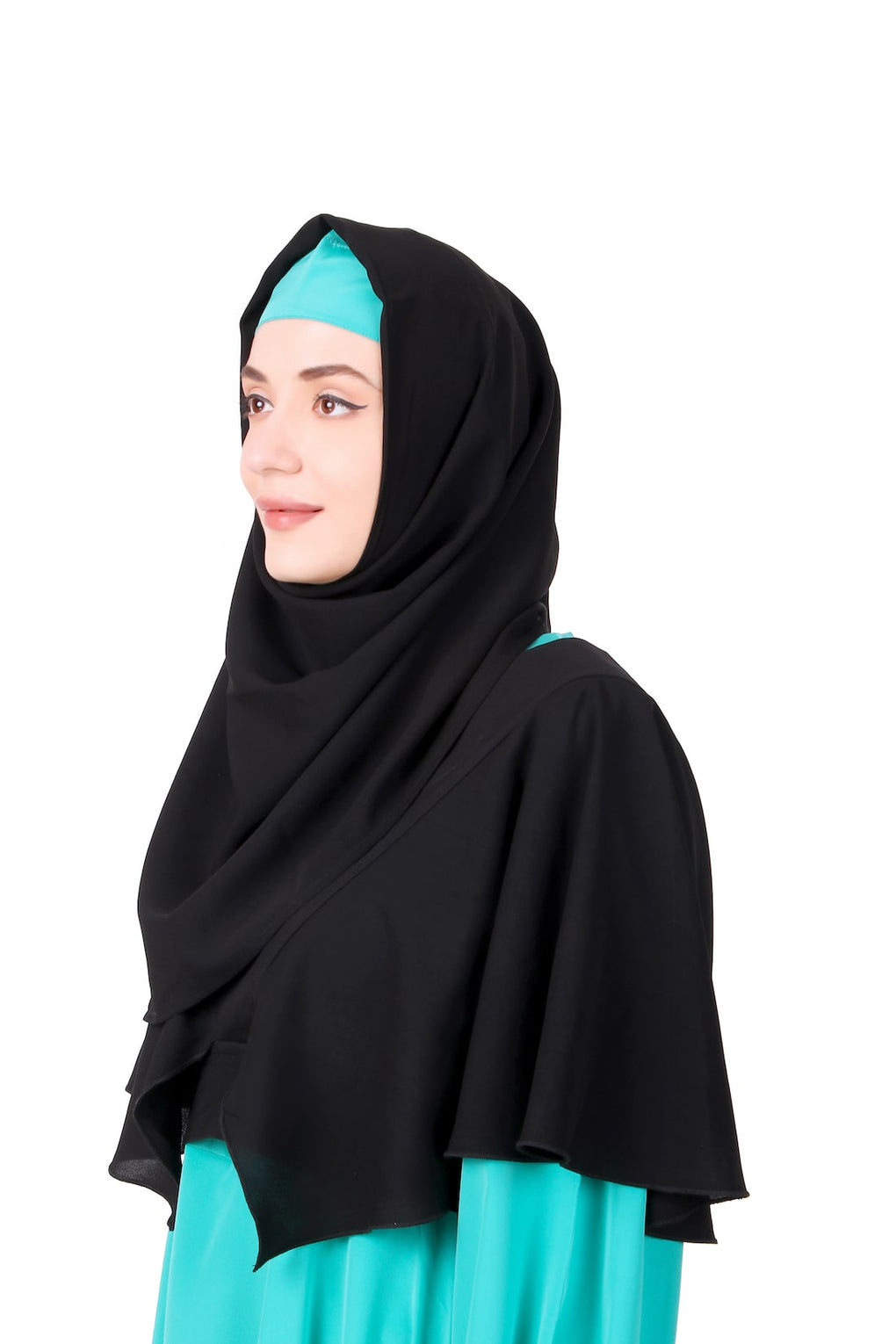 Frilled Removable Jacket With Flared Abaya