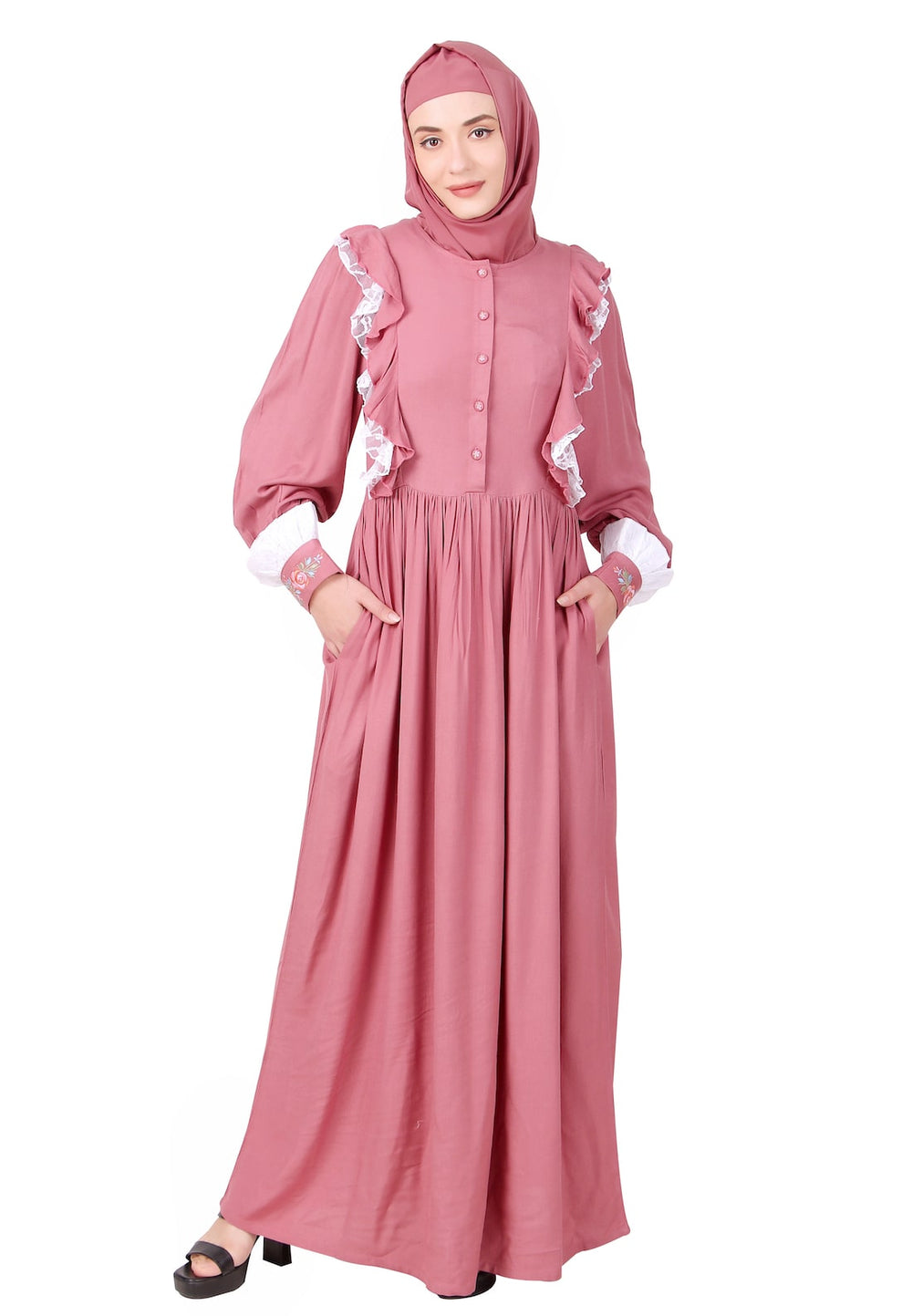 Fancy Nursing Friendly Soft Rayon Abaya