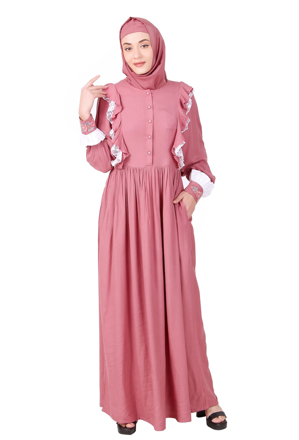 Fancy Nursing Friendly Soft Rayon Abaya