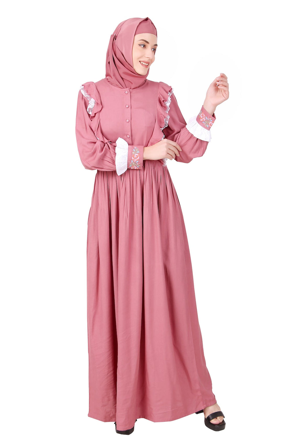 Fancy Nursing Friendly Soft Rayon Abaya