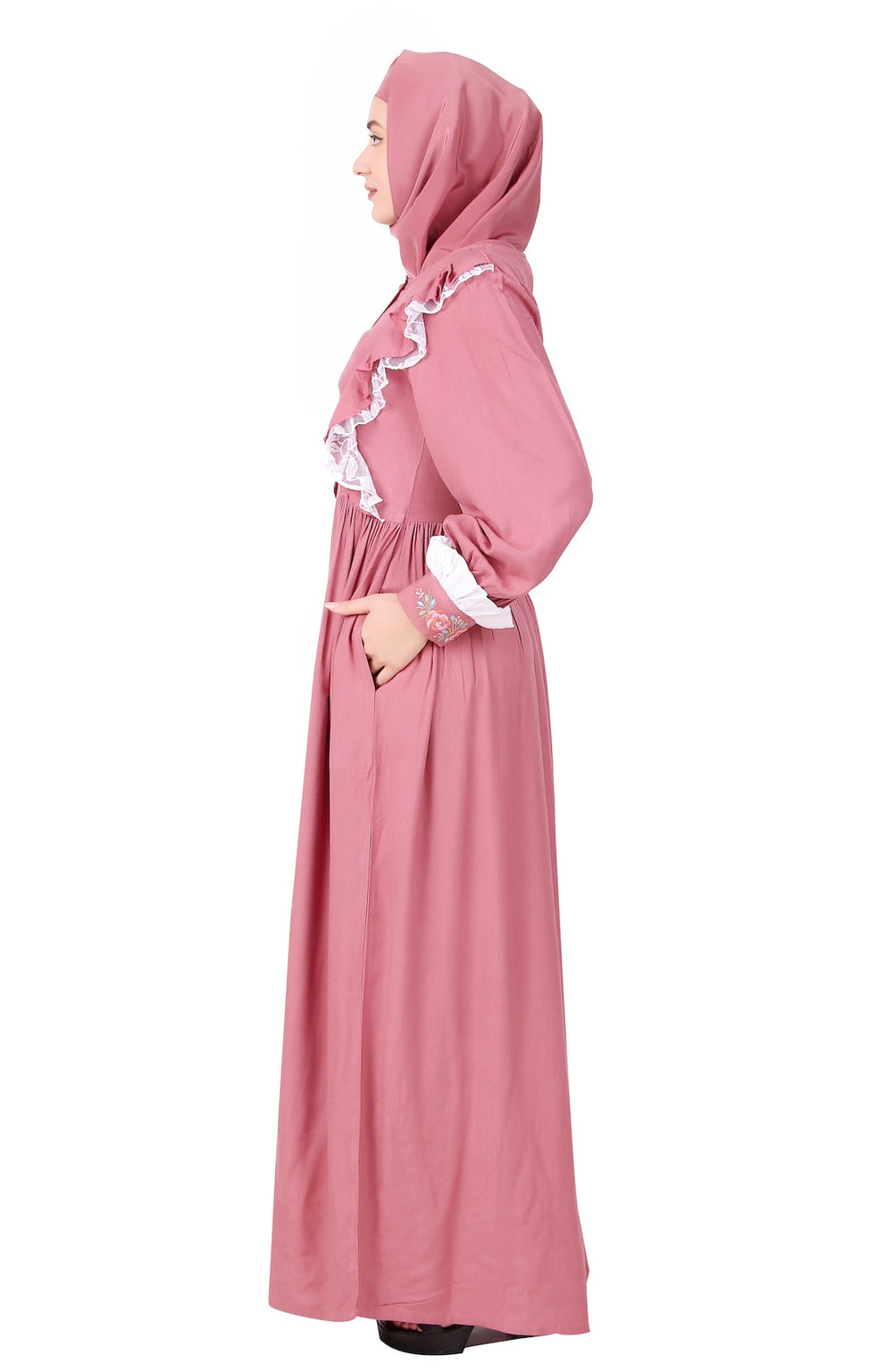 Fancy Nursing Friendly Soft Rayon Abaya