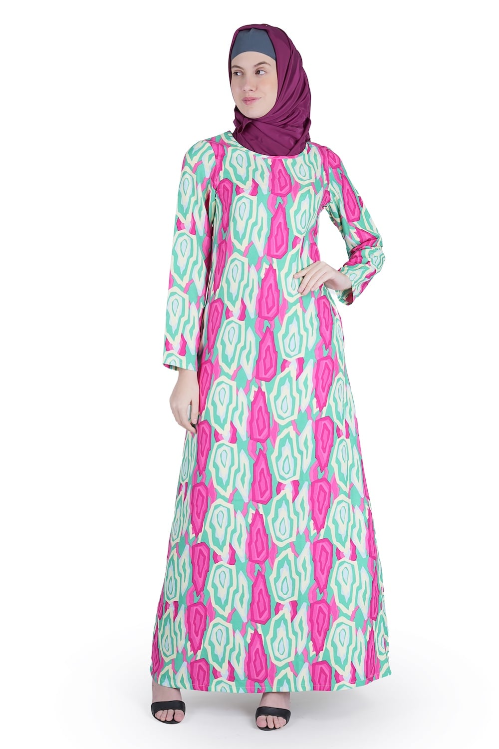 Printed Crepe Abaya AYP-541