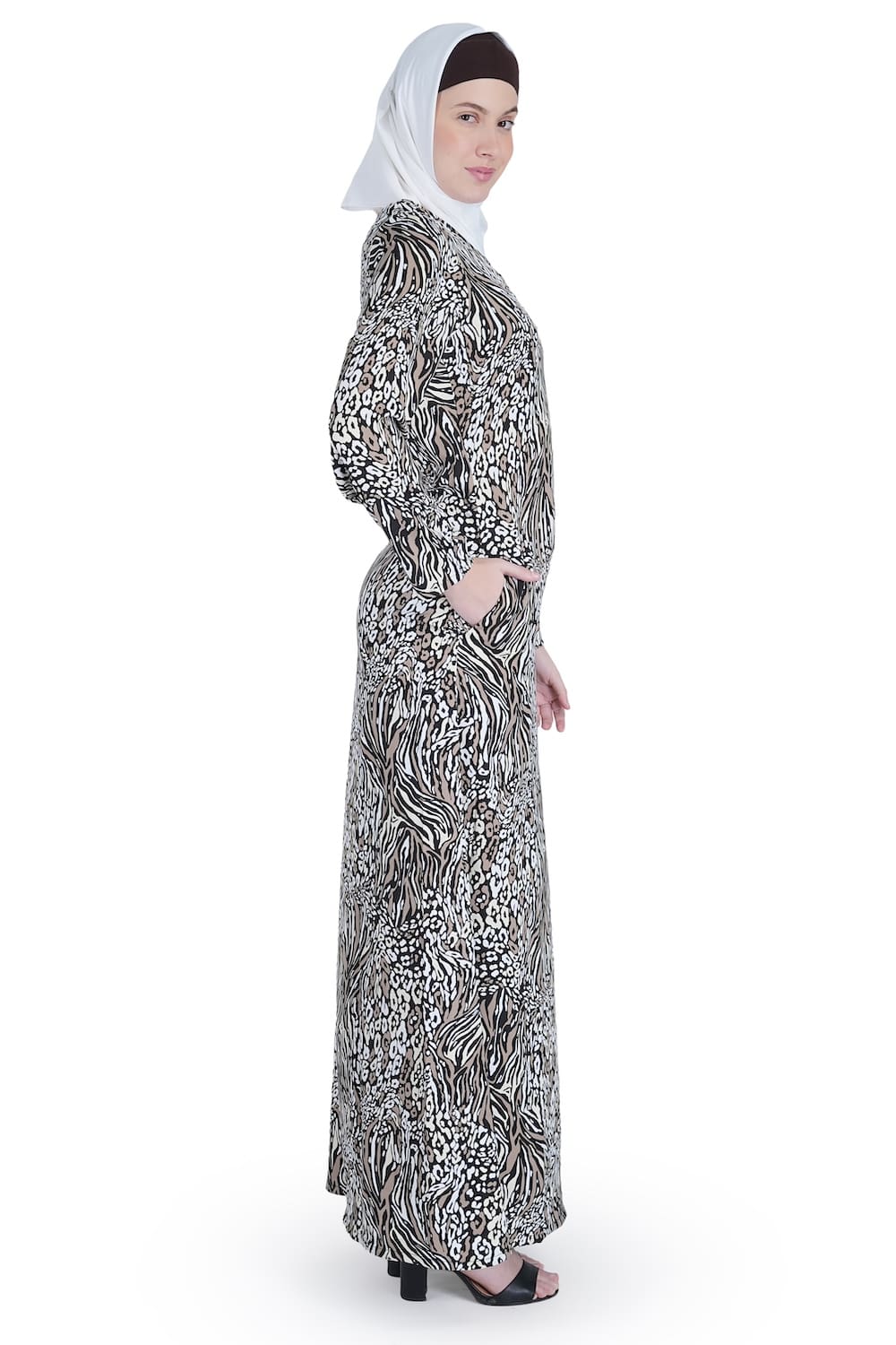 Printed Crepe Abaya AYP-555