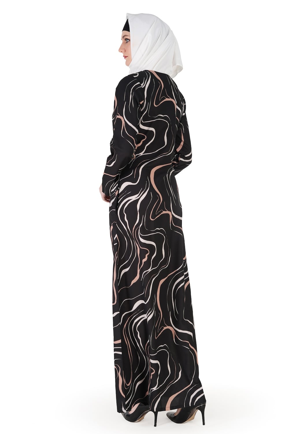 Printed Crepe Abaya AYP-559