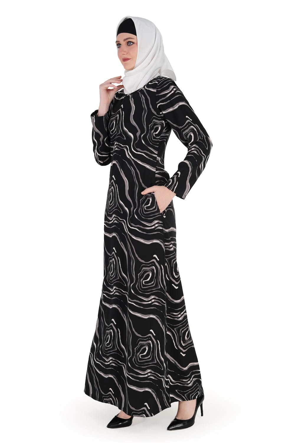 Printed Crepe Abaya AYP-561