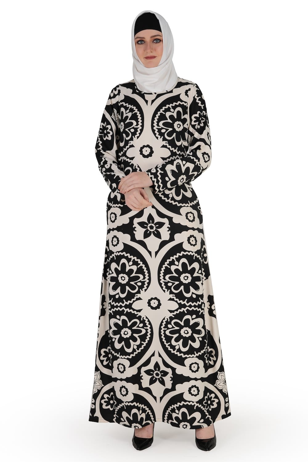 Printed Crepe Abaya AYP-562