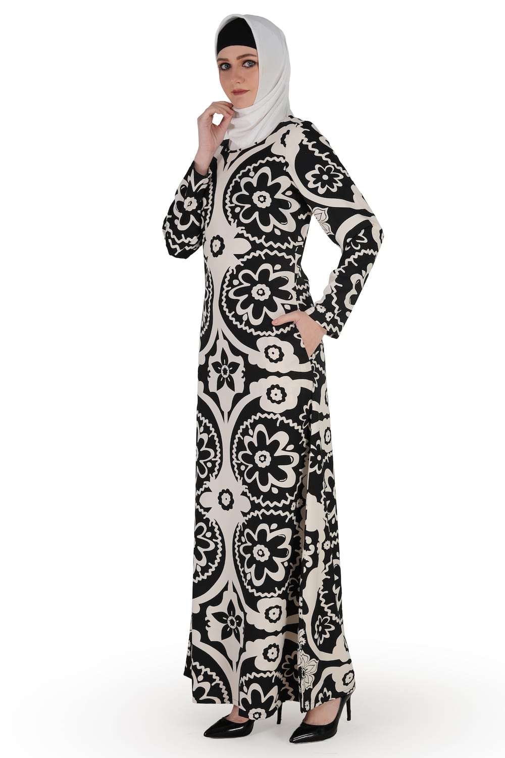 Printed Crepe Abaya AYP-562