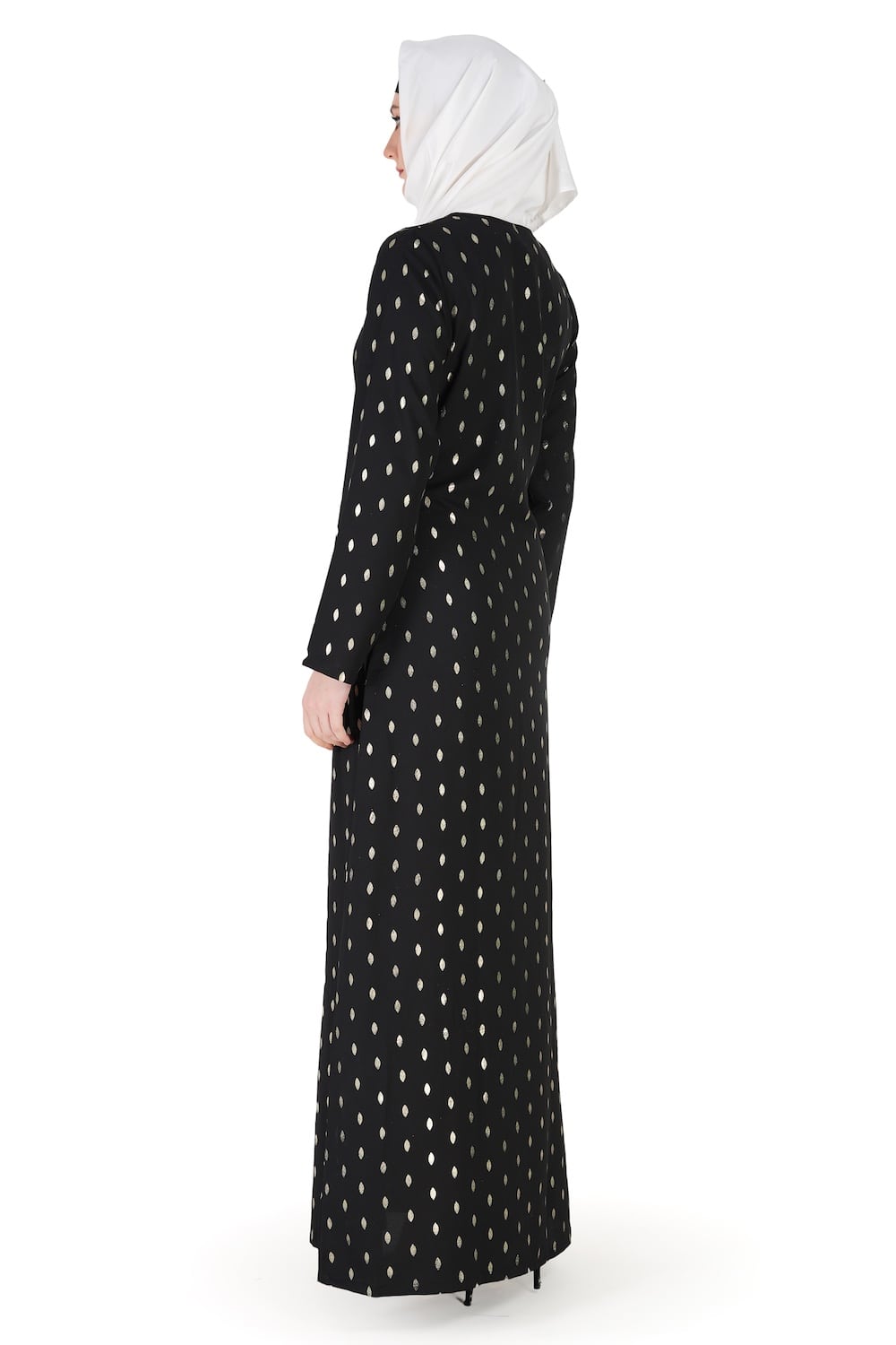 Printed Foil Crepe Abaya AYP-563