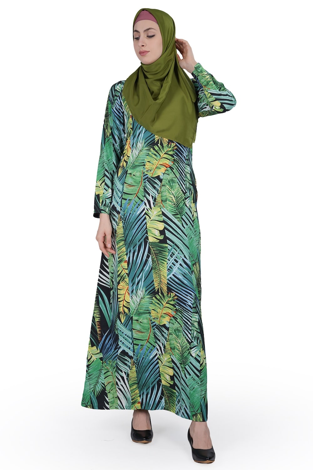 Printed Crepe Abaya AYP-595