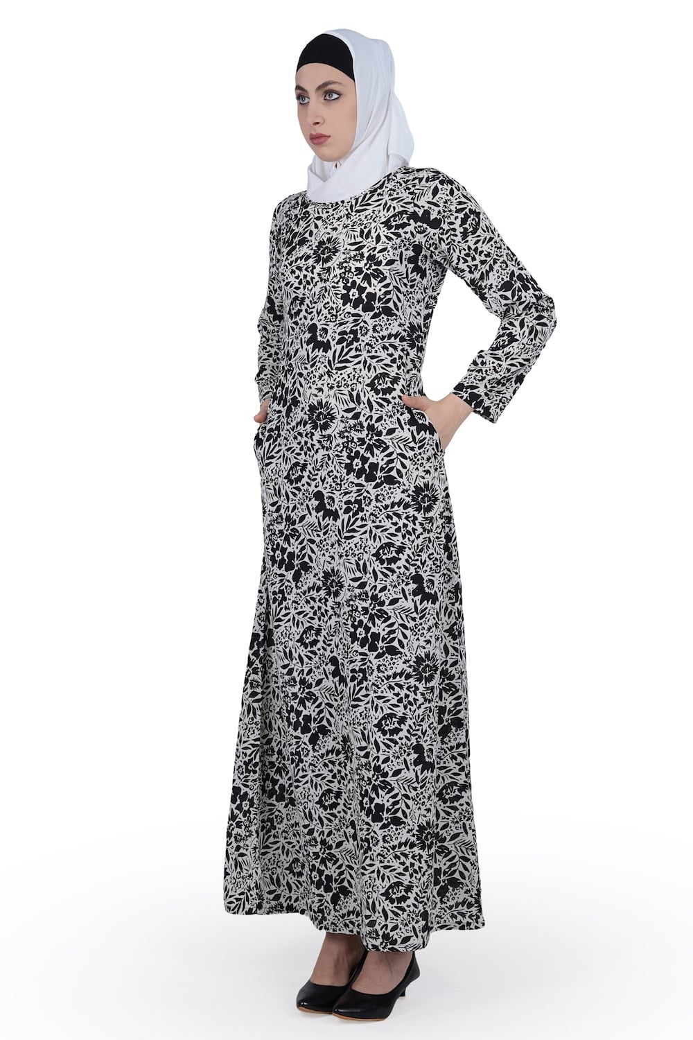 Printed Crepe Abaya AYP-596