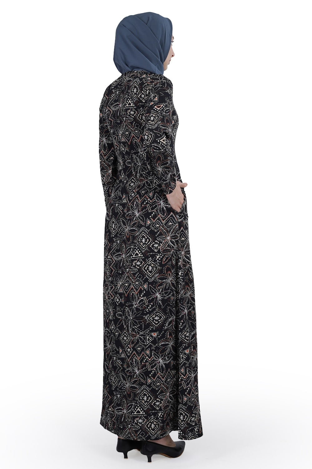 Printed Crepe Abaya AYP-599