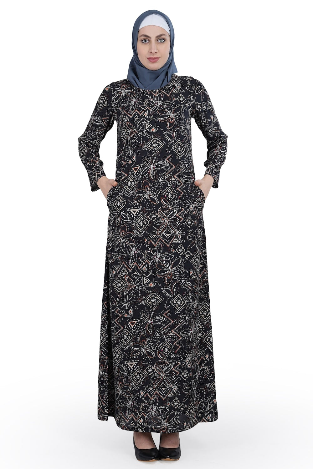 Printed Crepe Abaya AYP-599