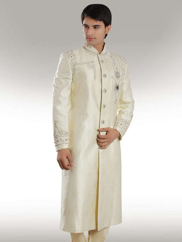 Raees Cream Color Sherwani