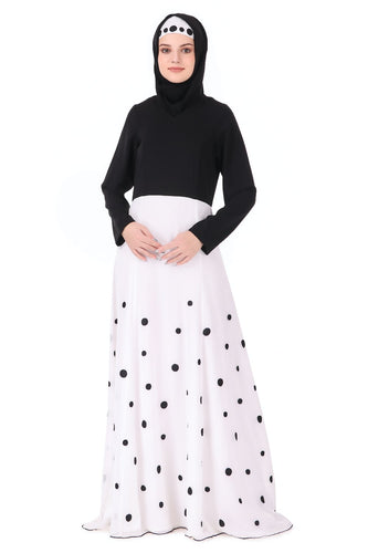 Retro Inspired Polka Dot Embroidery Abaya