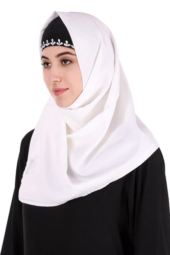 White Crepe Hijab