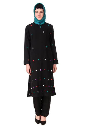 Colorful Embroidered Polka Dot Salwar Kameez