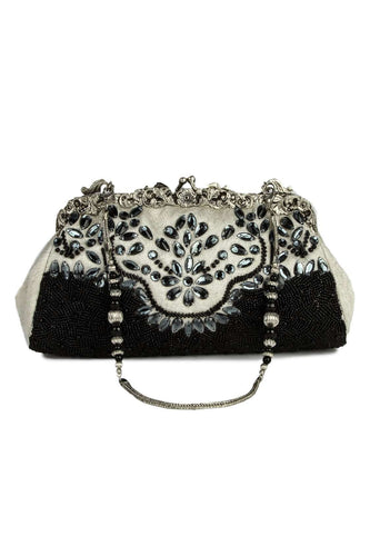 Riley White & Black Formal Evening HandBag