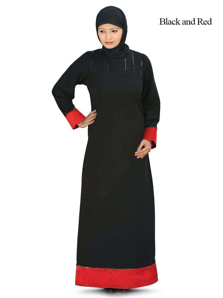 Mysah Abaya Black & Red