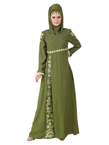 Afsa Green Rayon Abaya