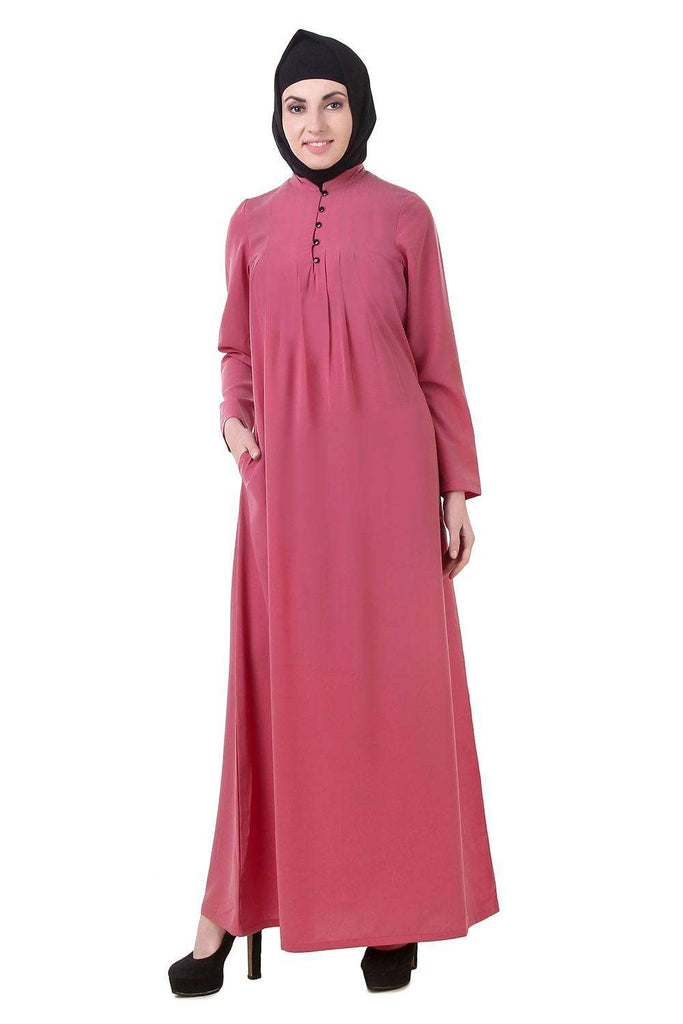 Buy Dusty Pink Crepe Abaya Online AY-711 | MyBatua – MyBatua.com