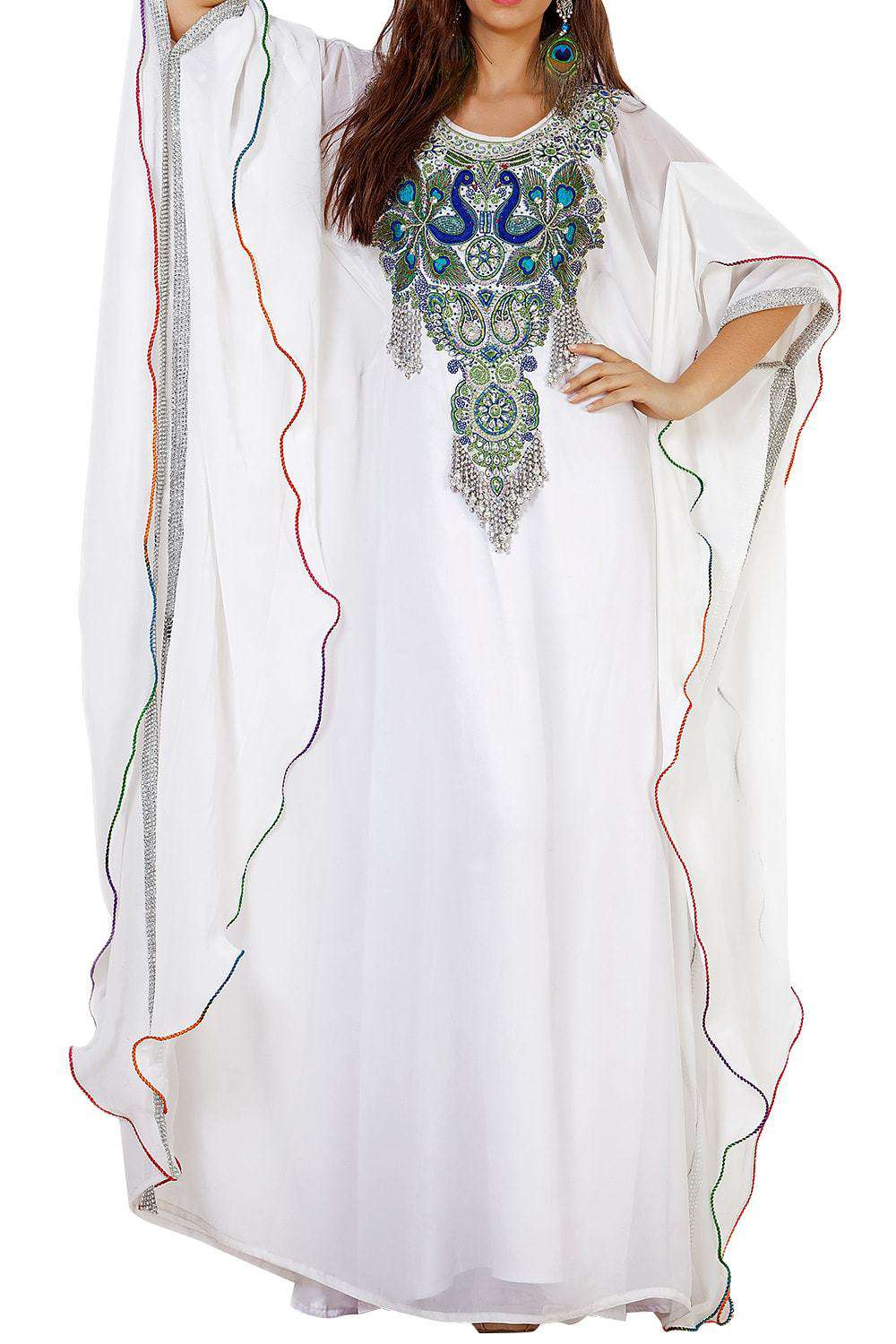 Arabic Peacock Embroidered Kaftan